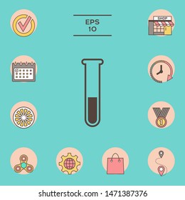Test-tube icon symbol. Graphic elements for your design