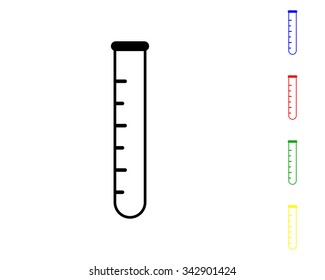 test-tube icon - vector colored set