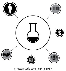 test-tube icon. vector illustration