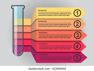 Test-tube infographic template,  vector illustration, for presentations, brochures, banners, website graphics.