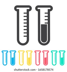 Test-tube multi color icon set. Simple glyph, flat vector of medical icons for ui and ux, website or mobile application