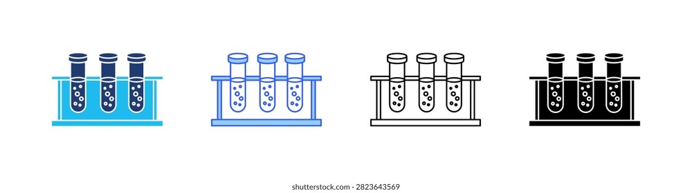 Testtube Multiple Style Icon Set Collection Pack Web Banner Vector