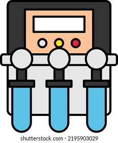 Konzept der Rotationstubenmischungen, Vektorgrafik-Vektorsymbol-Design des Teströhrchens, Symbol für Biochemie, Biotechnologie und biochemisches Zeichen, Stockillustration für Wissenschaft und Technik