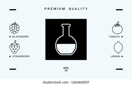 Test-tube symbol icon. Graphic elements for your design
