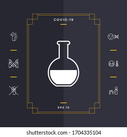 Icono del símbolo del tubo de ensayo. Elementos gráficos para el diseño