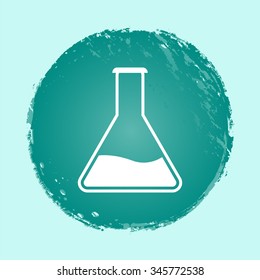 test-tube vector icon - round button