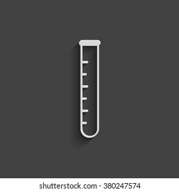 test-tube vector icon with shadow