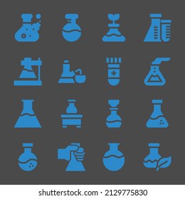 test-tube web icons. Flask and Flask, Flask and Flask symbol, vector signs