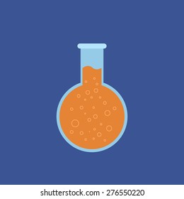 Test-tube,flask flat icon. Vector EPS8