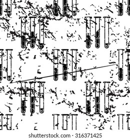 Test-tubes pattern, grunge, black image on white background