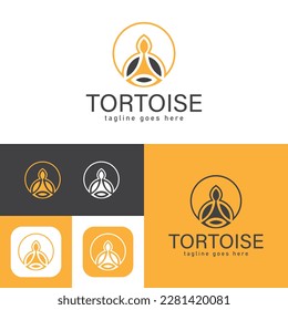 Testudinidae Logo. Simple Tortoise logo.Minimal Turtle icon.Tortoise silhouette.Vector illustration.