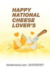 Testy and Delicious cheese with vector template design