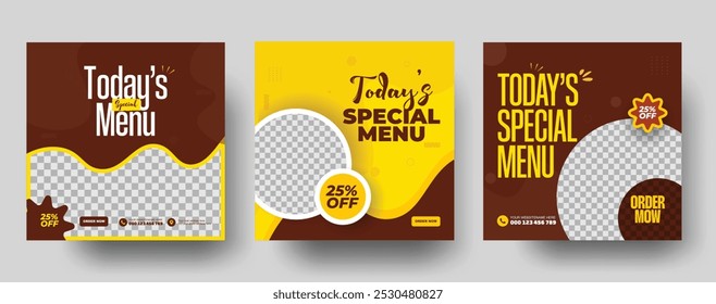 Testy food menu social media post design template, special food menu banner design