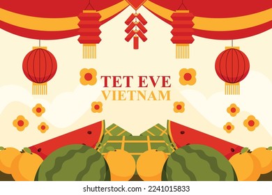 Tet Eve Vietnam background. Vector illustration design.