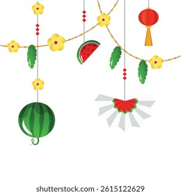 Tet Festival Vietnamese Lunar New Year Vector Illustration