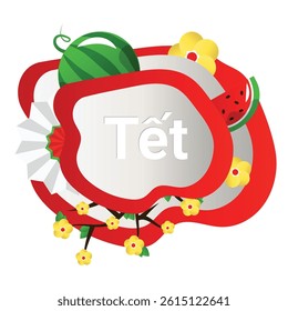 Tet Festival Vietnamese Lunar New Year Vector Illustration