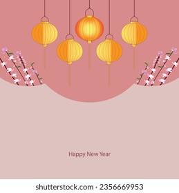 Tet holiday in Vietnam. Mid-autumn festival. Packaging, leaflet, invitation, greeting card, print... Traditional, familiar