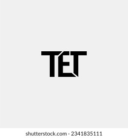 TET initial letter monogram logo