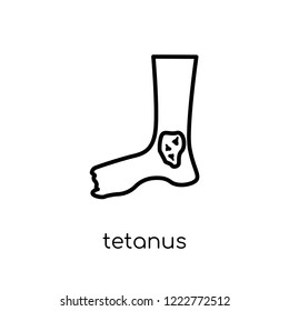 Tetanus icon. Trendy modern flat linear vector Tetanus icon on white background from thin line Diseases collection, editable outline stroke vector illustration