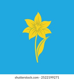 Tete a tete Daffodil flower vector art illustration features a vibrant, stylized depiction of daffodils in a clean, digital design format, perfect for use in print, web, and graphic design projects