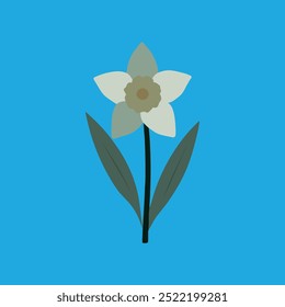 Tete a tete Daffodil flower vector art illustration features a vibrant, stylized depiction of daffodils in a clean, digital design format, perfect for use in print, web, and graphic design projects