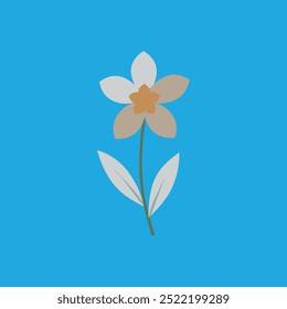 Tete a tete Daffodil flower vector art illustration features a vibrant, stylized depiction of daffodils in a clean, digital design format, perfect for use in print, web, and graphic design projects