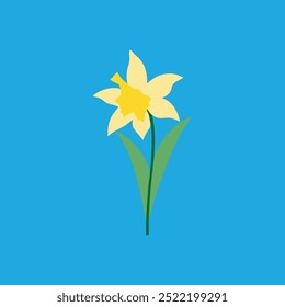 Tete a tete Daffodil flower vector art illustration features a vibrant, stylized depiction of daffodils in a clean, digital design format, perfect for use in print, web, and graphic design projects