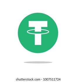 Tether moeda criptomoeda. Ícone de sinal de vetor. Dinheiro da Internet