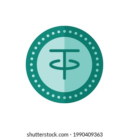 Tether, Coin Flat Icon Logo Illustration Vector Isolated. Bitcoin, Cryptocurrency, and Mining Icon-Set. Suitable for Web Design, Logo, App, and Upscale Your Business.