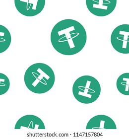 Tether Cryptocurrency Coin Sign Seamless Pattern