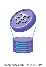 tether cryptocurrency investment icon isolated