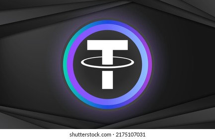 Tether Cryptocurrency Logo Electronic Money Background Stock Vector ...