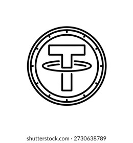 Tether cryptocurrency logo symbol icon design element crypto currency sign