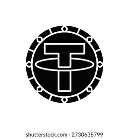 Tether criptomoeda logotipo símbolo ícone design isolado no fundo transparente