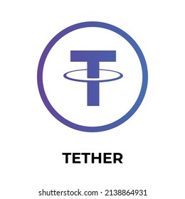 Tether Cryptocurrency token icon. USDT token symbol. Cryptocurrency vector icon. Flat Vector illustration - Vector