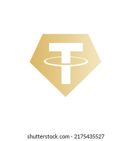 Moneda de tether Gold (XAUT) aislada con fondo blanco.