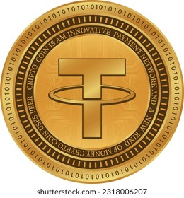 tether stabil virtual currency logo. vector illustrations. 3d illustrations.