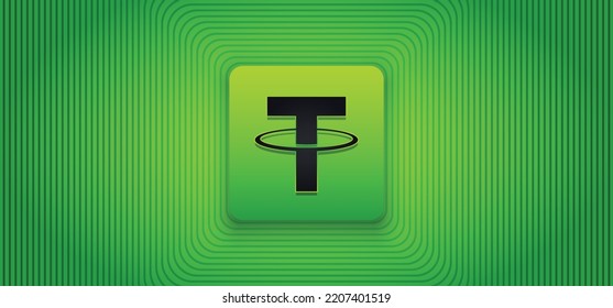 Tether USDT crypto coin logo vector illustration banner and background template