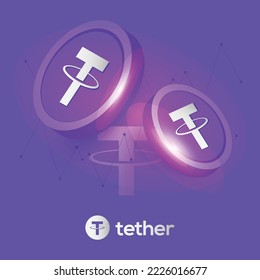 Tether USDT criptomoneda moneda moneda moneda moneda virtual vector concepto de dinero virtual