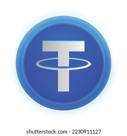 Tether (USDT) crypto logo isolated on white background. USDT Cryptocurrency coin token vector svg