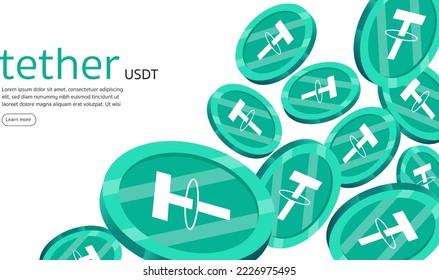 Otro diseño de fondo de criptografía de USDT. Tecnología Cryptocurrency Blockchain. Ilustración vectorial