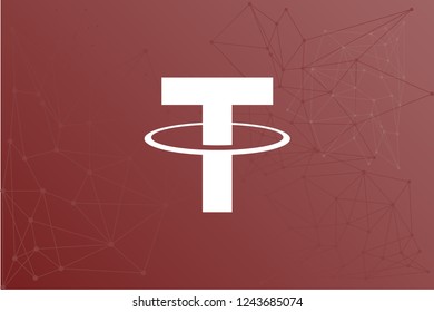 Tether USDT cryptocurrency network vector illustration