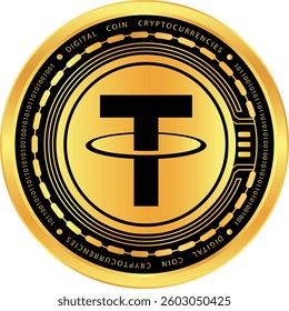 tether-usdt cryptocurrency images on abstract background. 3d illustrations.