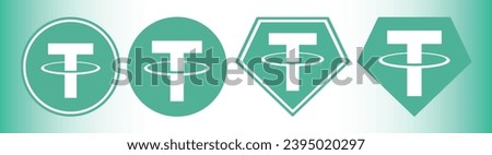 tether-usdt cryptocurrency logo illustrations on abstract background. 3d illustrations.