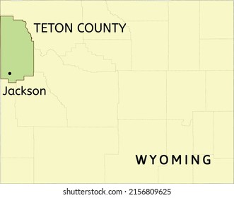 Teton County And Town Of Jackson Location On Wyoming State Map