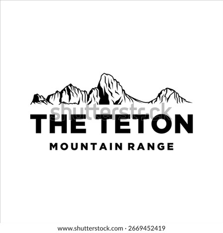The Teton mountain range logo with classic style design
