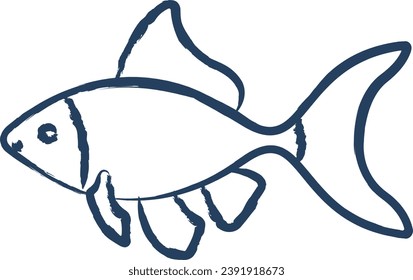 Tetra glofish hand drawn vector illustration