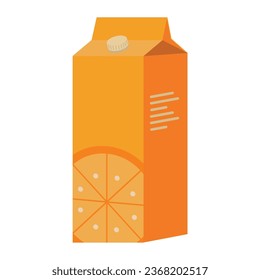 tetra pack box of orange vector isolated