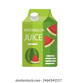 tetra pack box of watermelon juice vector isolated