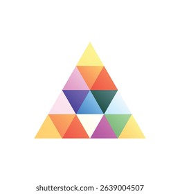 Tetractys. Editable vector icon, coloured.